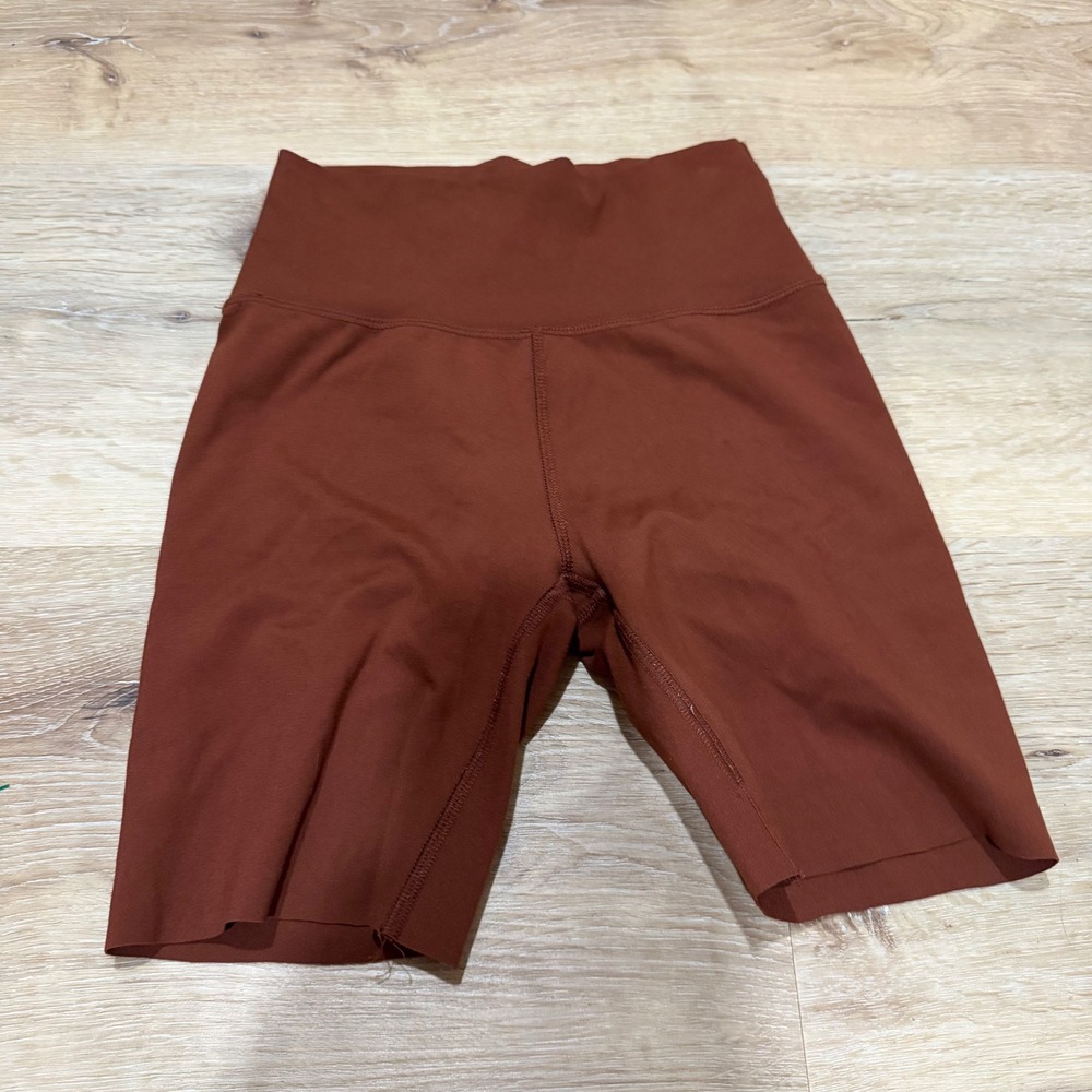 Wild Fable Butter Bliss Rust Brown High Waisted Biker Shorts Womens Small